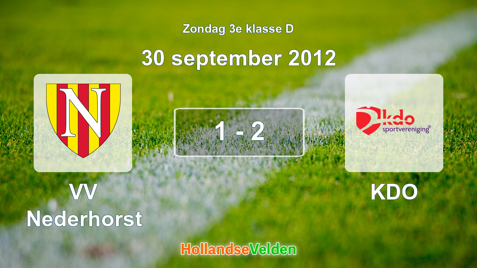 Gespeelde wedstrijd: VV Nederhorst - KDO 1 - 2 (30 september 2012)