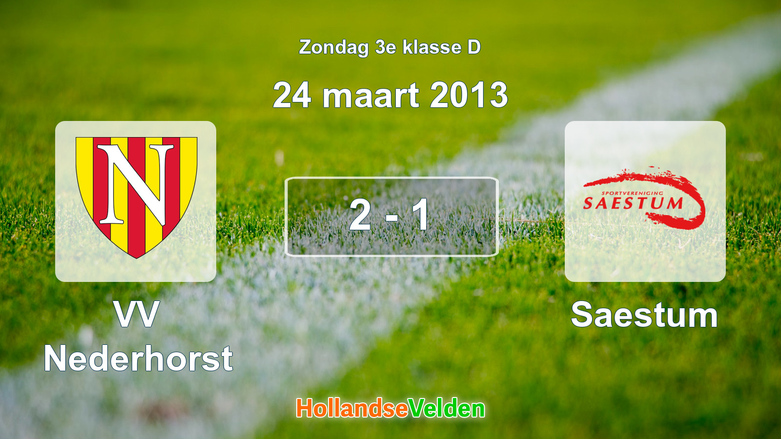 Gespeelde wedstrijd: VV Nederhorst - Saestum 2 - 1 (24 maart 2013)