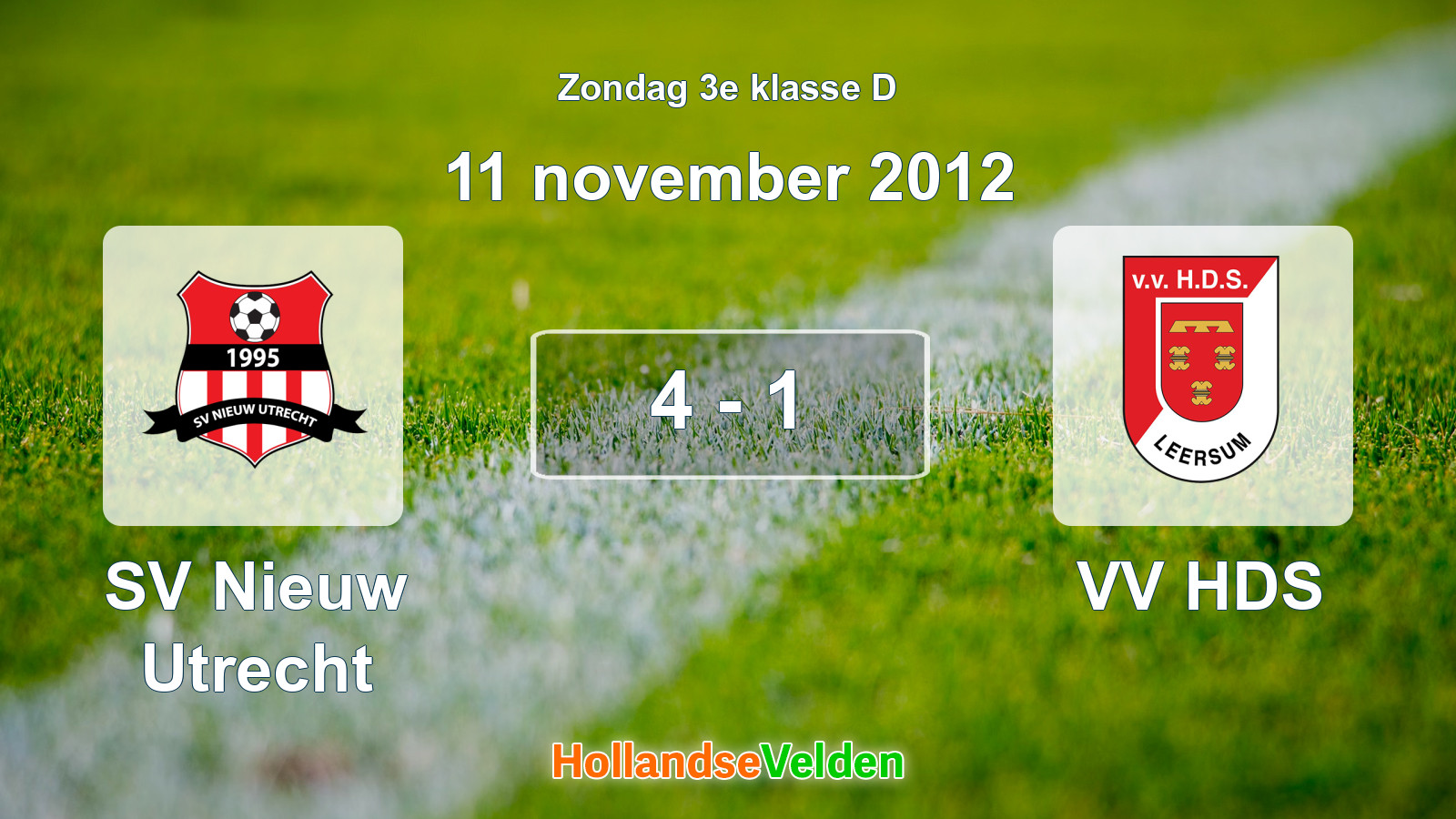 Gespeelde wedstrijd: SV Nieuw Utrecht - VV HDS 4 - 1 (11 november 2012)