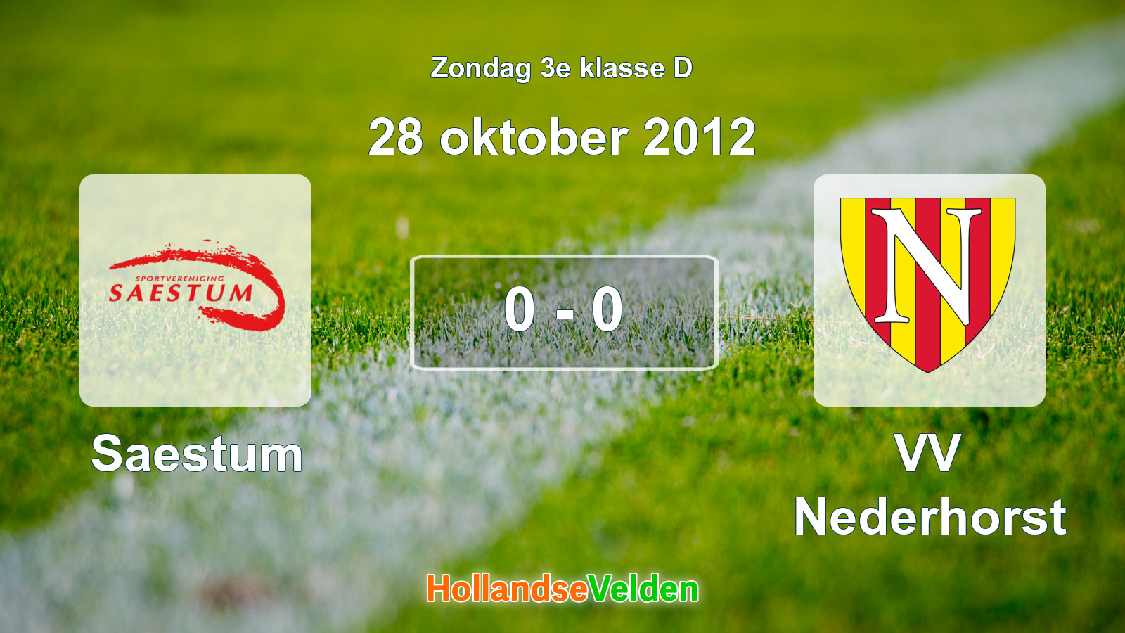 Gespeelde wedstrijd: Saestum - VV Nederhorst 0 - 0 (28 oktober 2012)