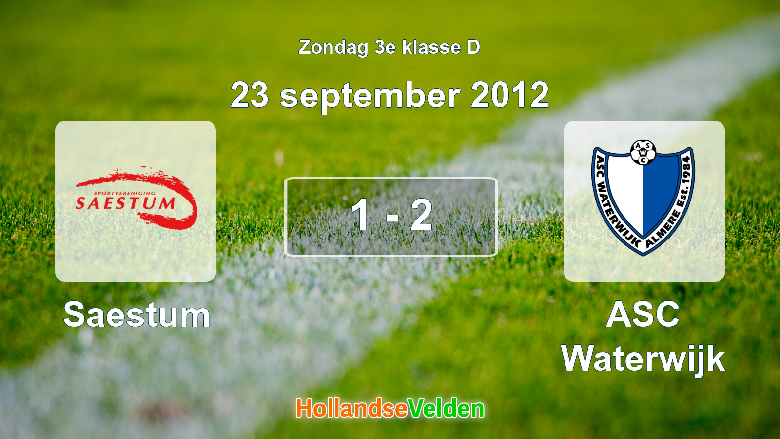 Gespeelde wedstrijd: Saestum - ASC Waterwijk 1 - 2 (23 september 2012)