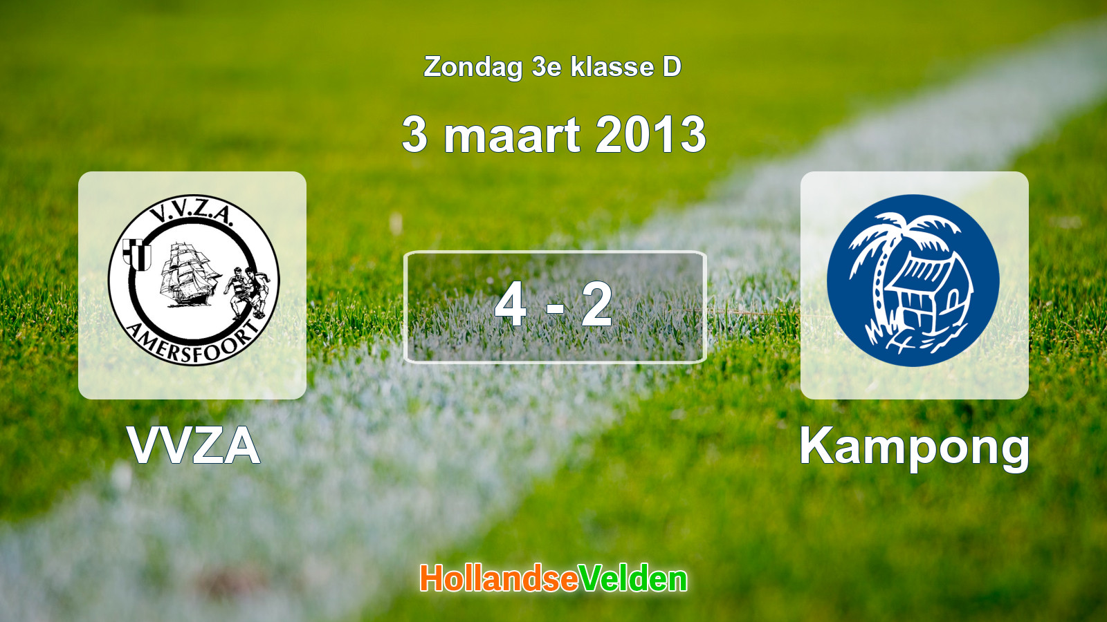 Gespeelde wedstrijd: VVZA - Kampong 4 - 2 (3 maart 2013)
