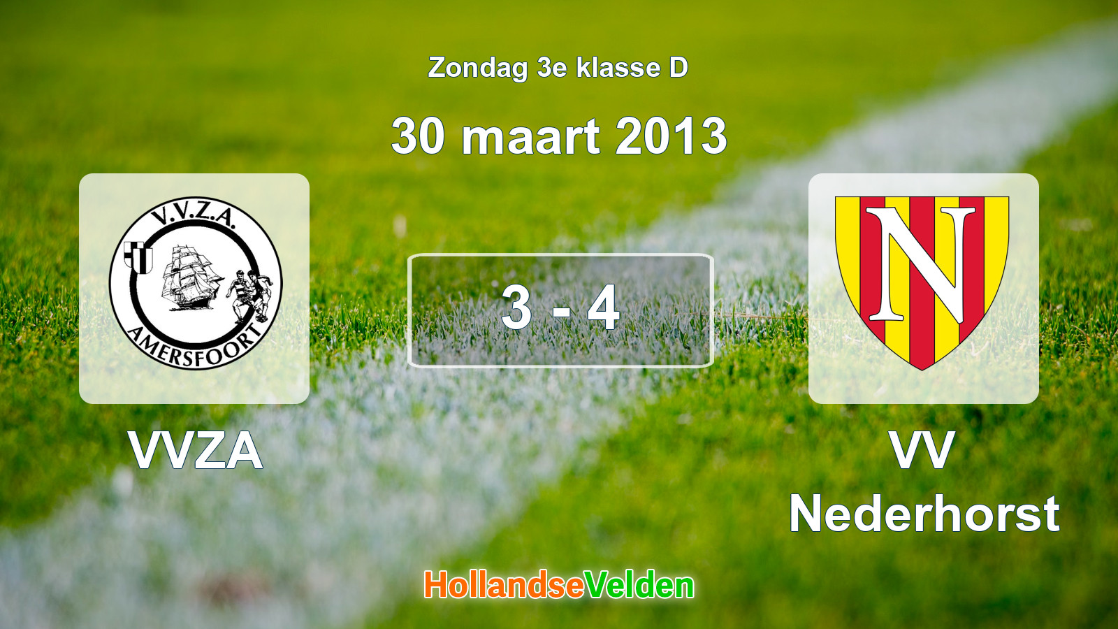 Gespeelde wedstrijd: VVZA - VV Nederhorst 3 - 4 (30 maart 2013)