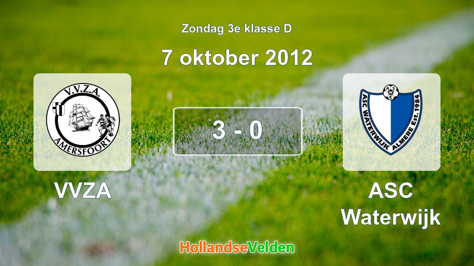 Gespeelde wedstrijd: VVZA - ASC Waterwijk 3 - 0 (7 oktober 2012)
