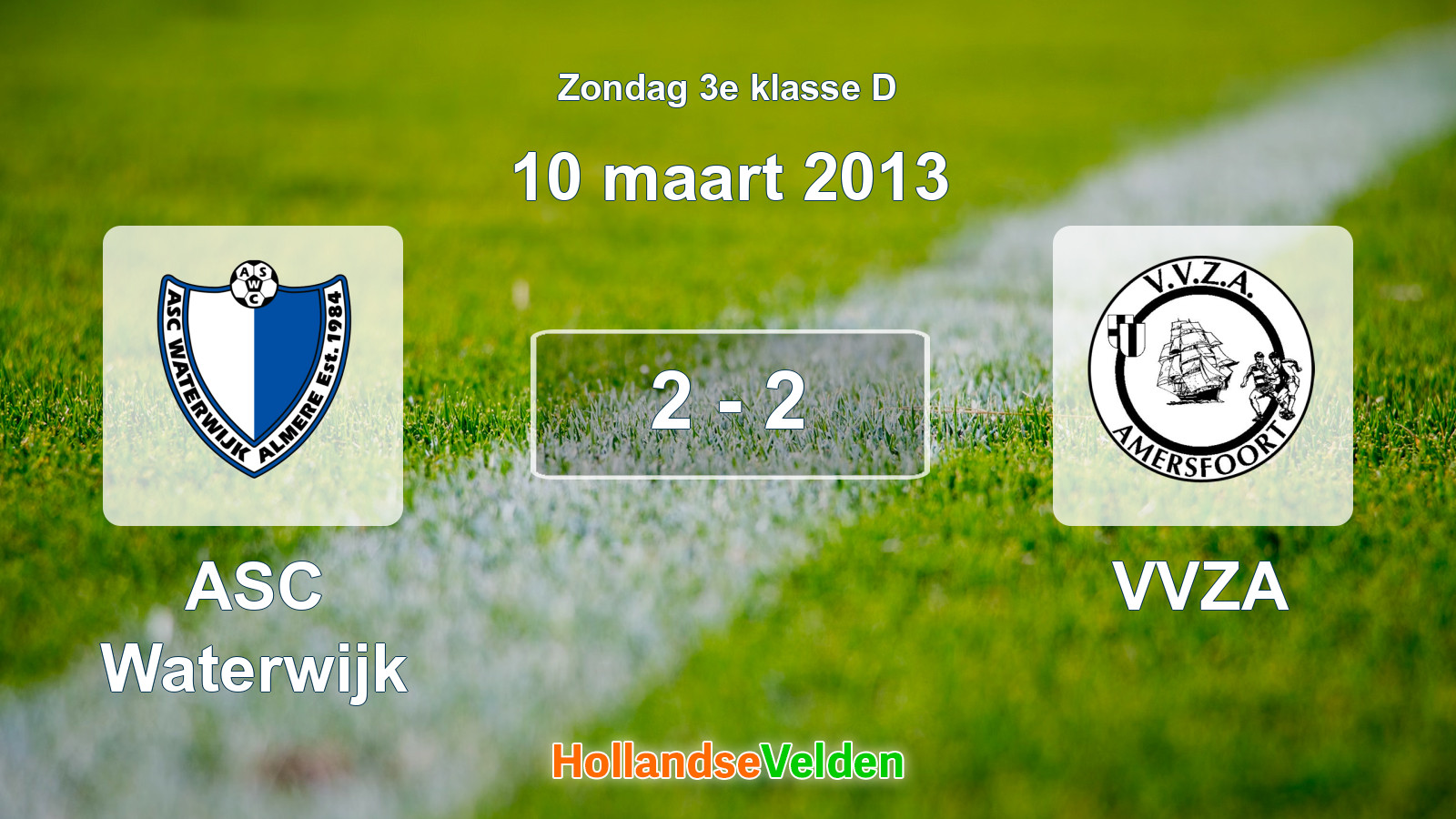Gespeelde wedstrijd: ASC Waterwijk - VVZA 2 - 2 (10 maart 2013)