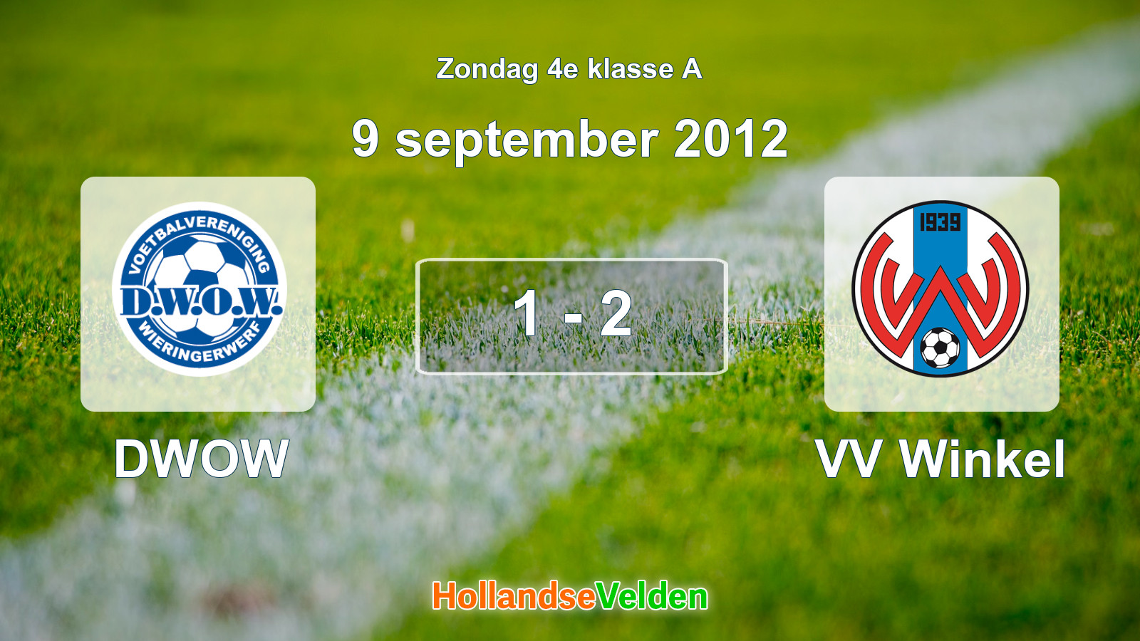 Gespeelde wedstrijd: DWOW - VV Winkel 1 - 2 (9 september 2012)