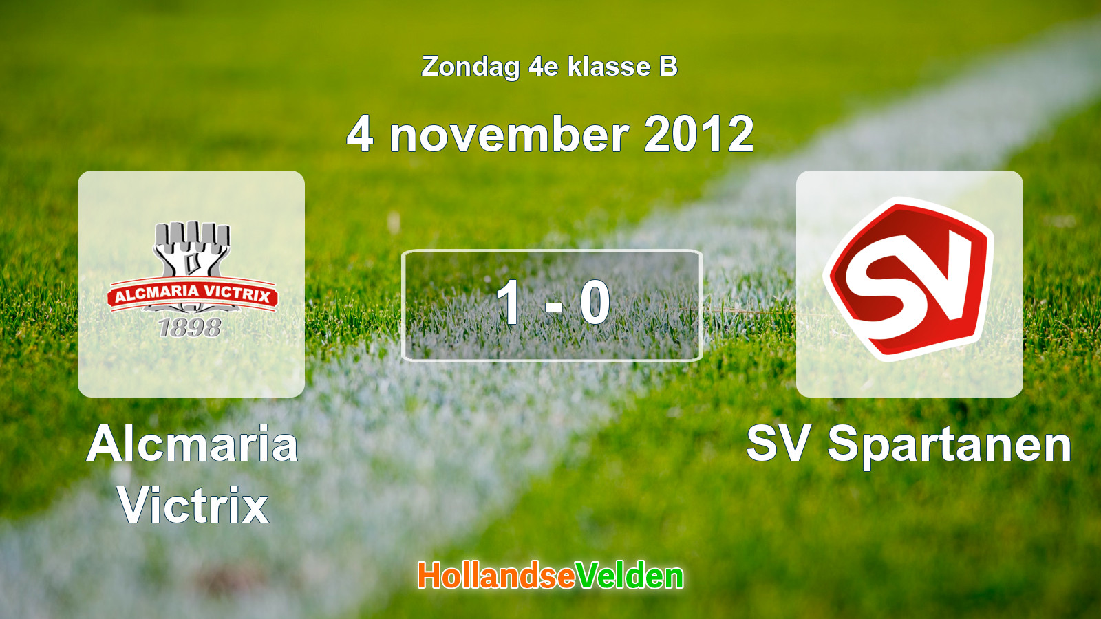 Gespeelde wedstrijd: Alcmaria Victrix - SV Spartanen 1 - 0 (4 november 2012)
