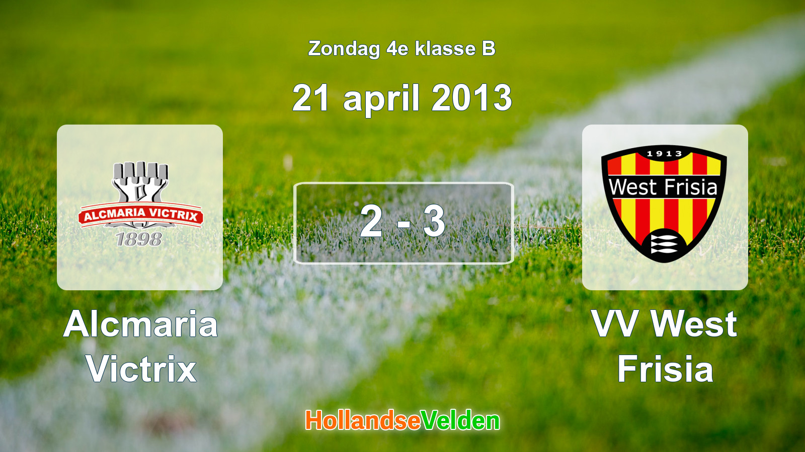 Gespeelde wedstrijd: Alcmaria Victrix - VV West Frisia 2 - 3 (21 april 2013)