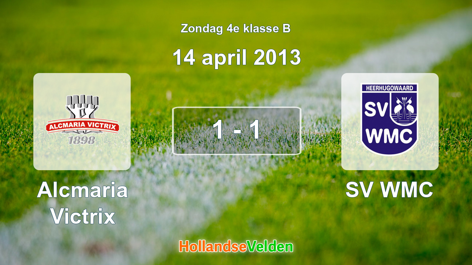 Gespeelde wedstrijd: Alcmaria Victrix - SV WMC 1 - 1 (14 april 2013)