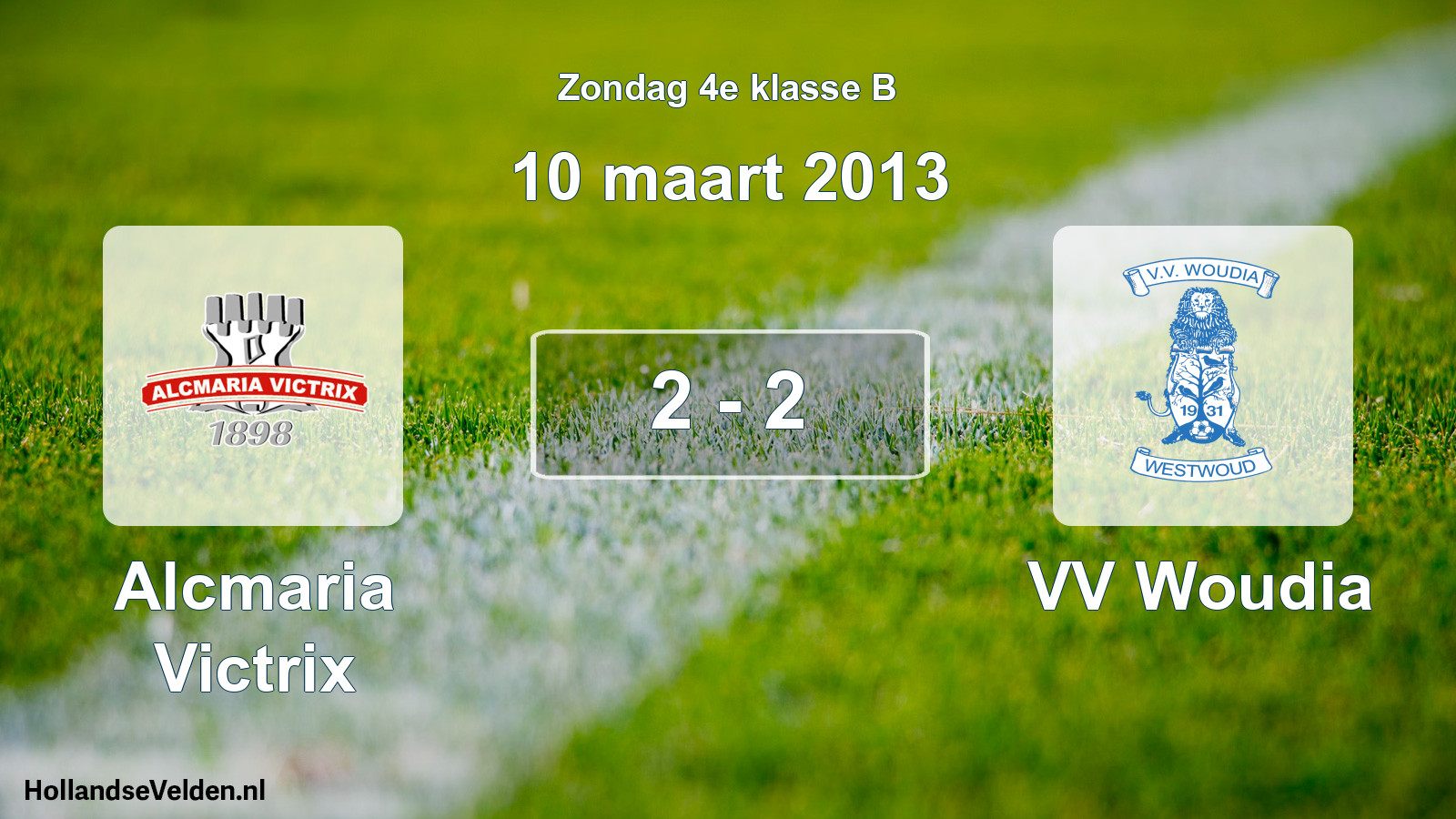Gespeelde wedstrijd: Alcmaria Victrix - VV Woudia 2 - 2 (10 maart 2013)