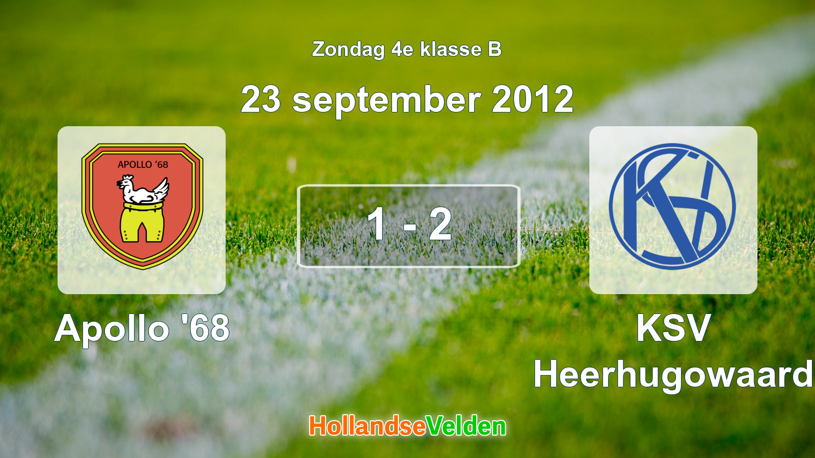 Gespeelde wedstrijd: Apollo '68 - KSV Heerhugowaard 1 - 2 (23 september 2012)