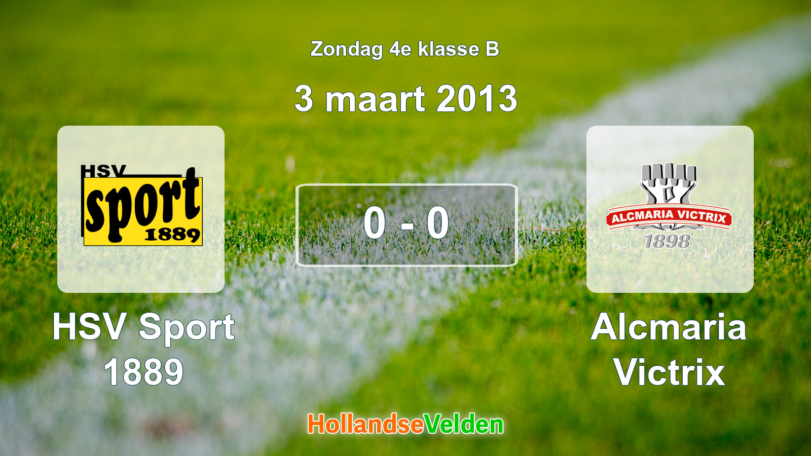 Gespeelde wedstrijd: HSV Sport 1889 - Alcmaria Victrix 0 - 0 (3 maart 2013)
