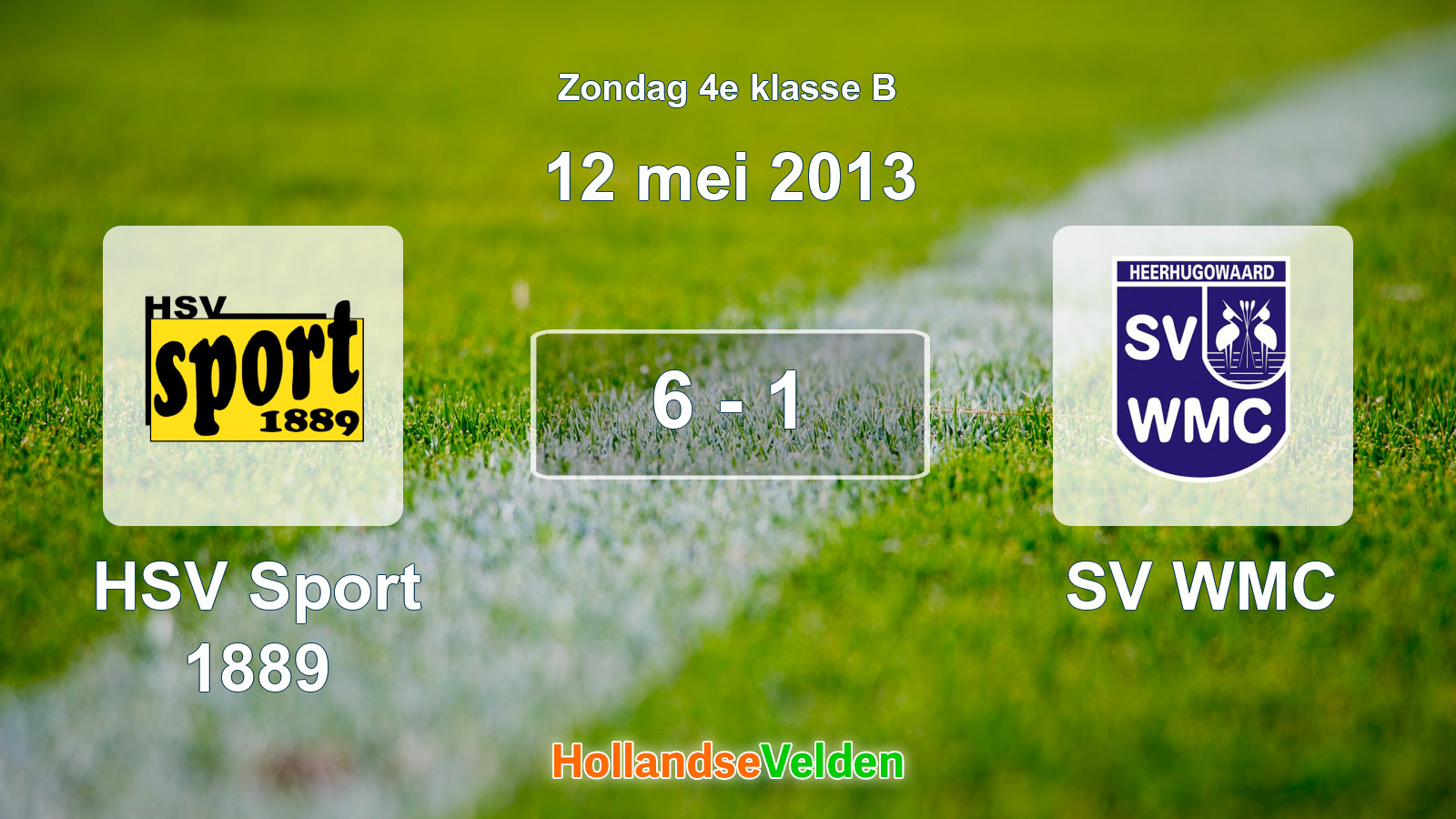 Gespeelde wedstrijd: HSV Sport 1889 - SV WMC 6 - 1 (12 mei 2013)