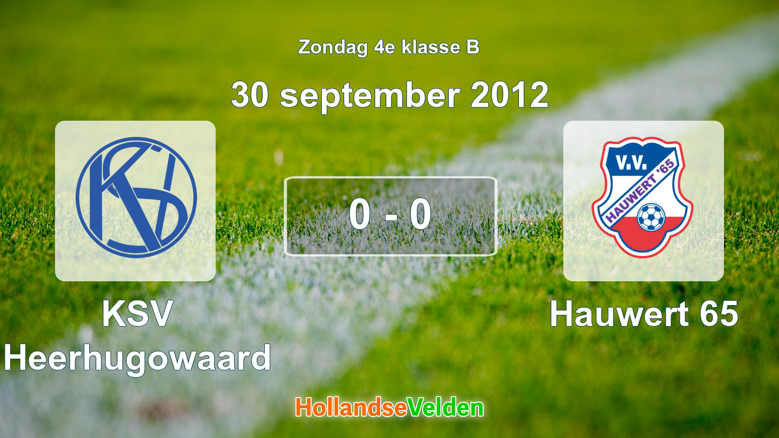 Gespeelde wedstrijd: KSV Heerhugowaard - Hauwert 65 0 - 0 (30 september 2012)