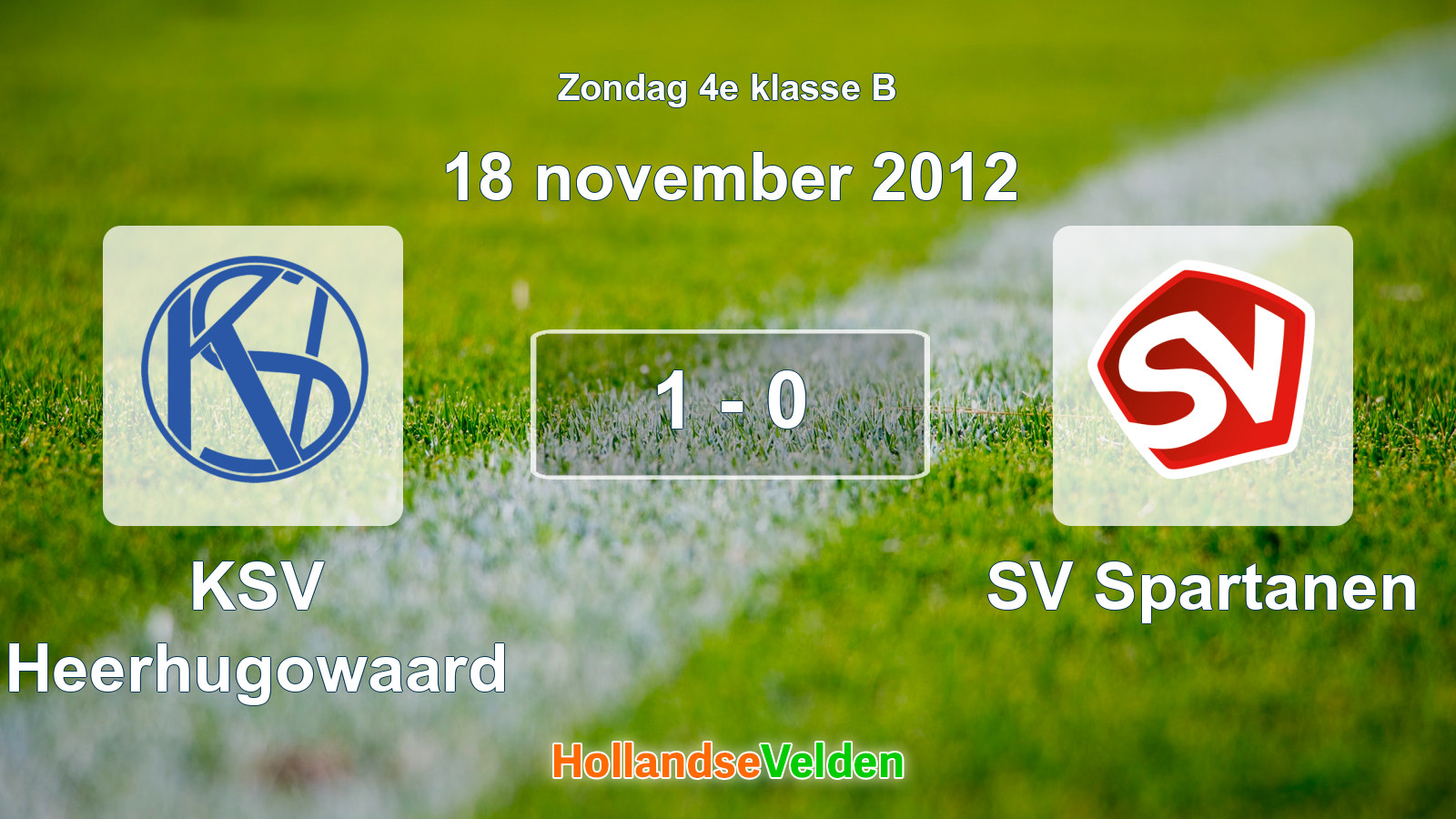 Gespeelde wedstrijd: KSV Heerhugowaard - SV Spartanen 1 - 0 (18 november 2012)