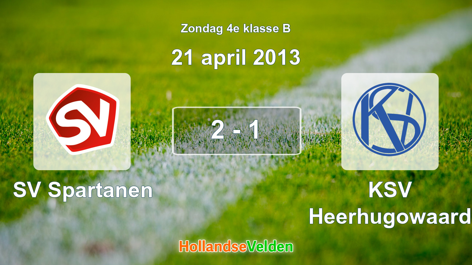 Gespeelde wedstrijd: SV Spartanen - KSV Heerhugowaard 2 - 1 (21 april 2013)