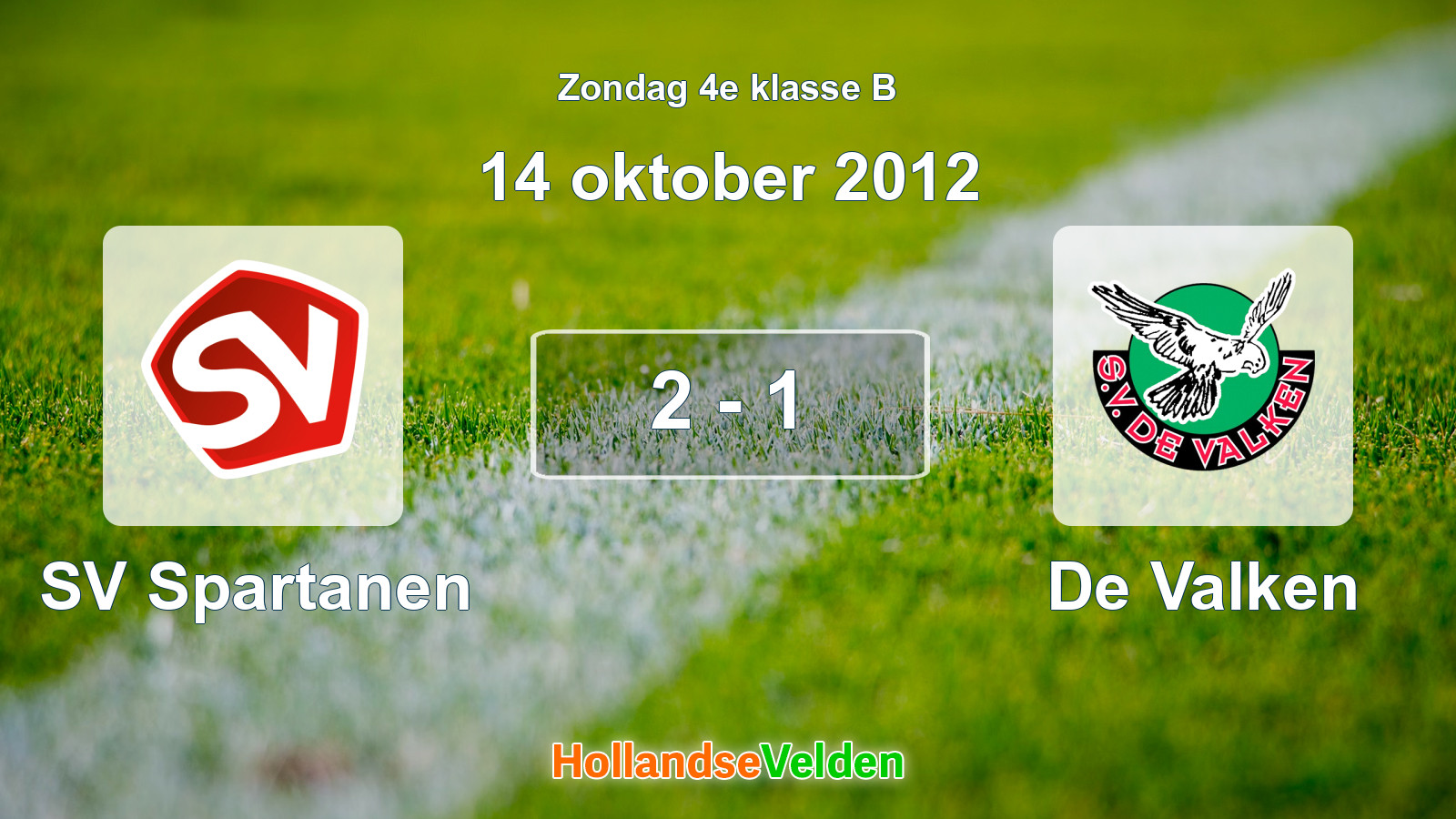 Gespeelde wedstrijd: SV Spartanen - De Valken 2 - 1 (14 oktober 2012)