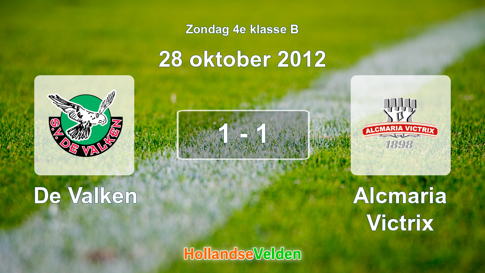 Gespeelde wedstrijd: De Valken - Alcmaria Victrix 1 - 1 (28 oktober 2012)