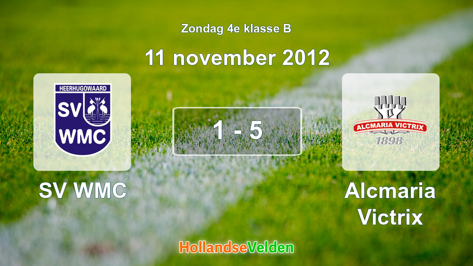 Gespeelde wedstrijd: SV WMC - Alcmaria Victrix 1 - 5 (11 november 2012)