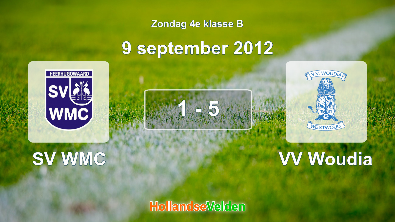 Gespeelde wedstrijd: SV WMC - VV Woudia 1 - 5 (9 september 2012)