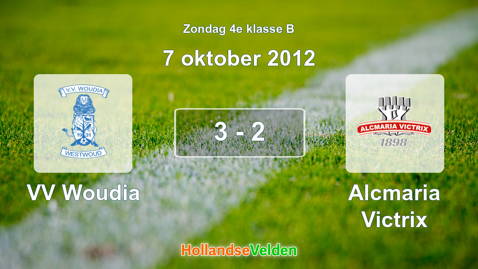 Gespeelde wedstrijd: VV Woudia - Alcmaria Victrix 3 - 2 (7 oktober 2012)