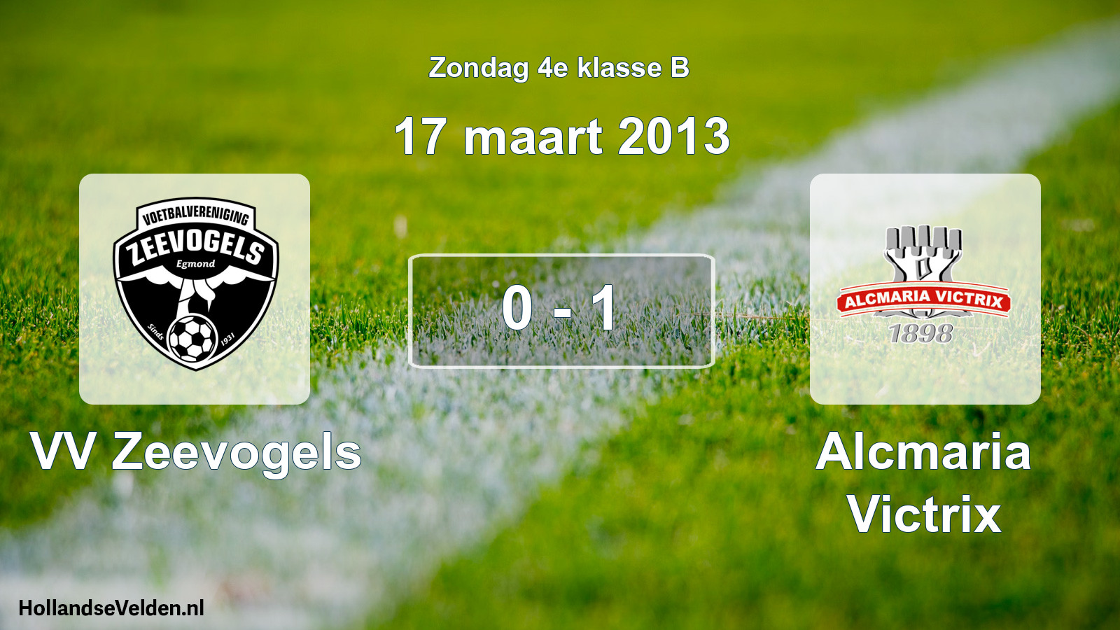 Gespeelde wedstrijd: VV Zeevogels - Alcmaria Victrix 0 - 1 (17 maart 2013)