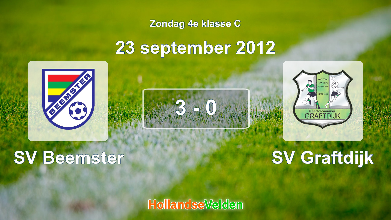 Gespeelde wedstrijd: SV Beemster - SV Graftdijk 3 - 0 (23 september 2012)