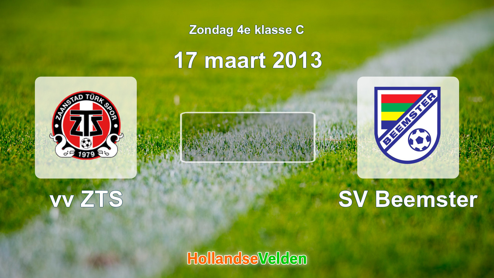 Geplande wedstrijd: vv ZTS - SV Beemster (17 maart 2013)