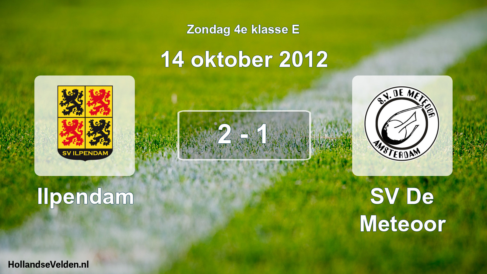 Gespeelde wedstrijd: Ilpendam - SV De Meteoor 2 - 1 (14 oktober 2012)