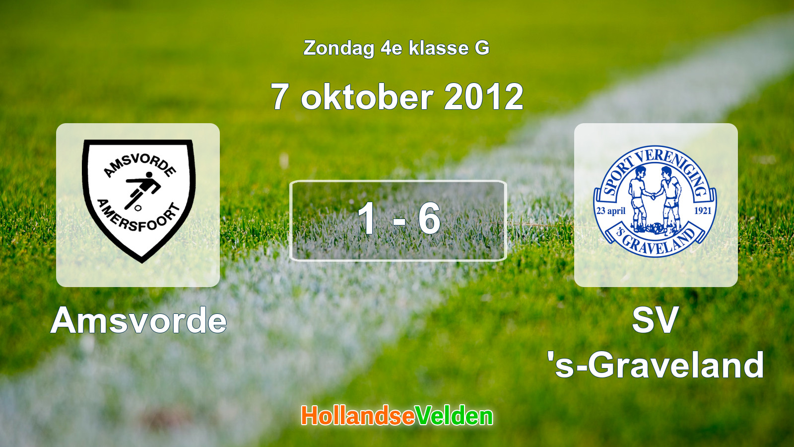 Gespeelde wedstrijd: Amsvorde - SV 's-Graveland 1 - 6 (7 oktober 2012)