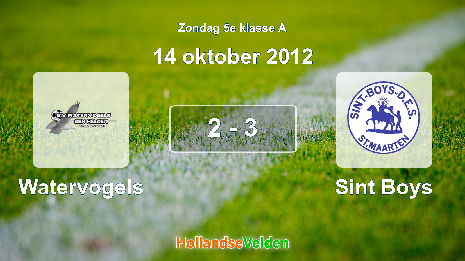 Gespeelde wedstrijd: Watervogels - Sint Boys 2 - 3 (14 oktober 2012)