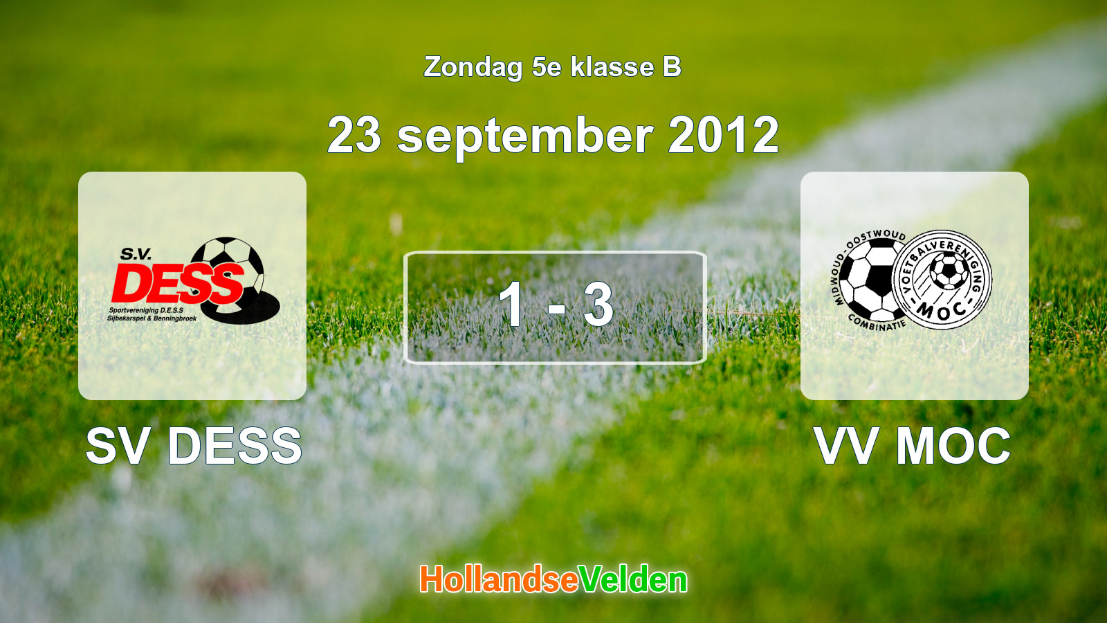 Gespeelde wedstrijd: SV DESS - VV MOC 1 - 3 (23 september 2012)