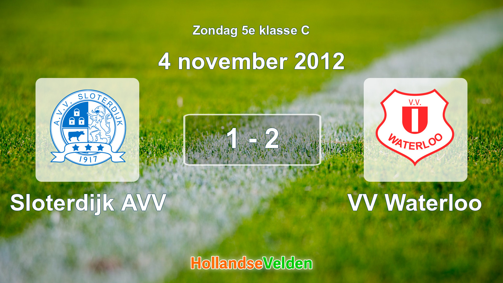 Gespeelde wedstrijd: Sloterdijk AVV - VV Waterloo 1 - 2 (4 november 2012)