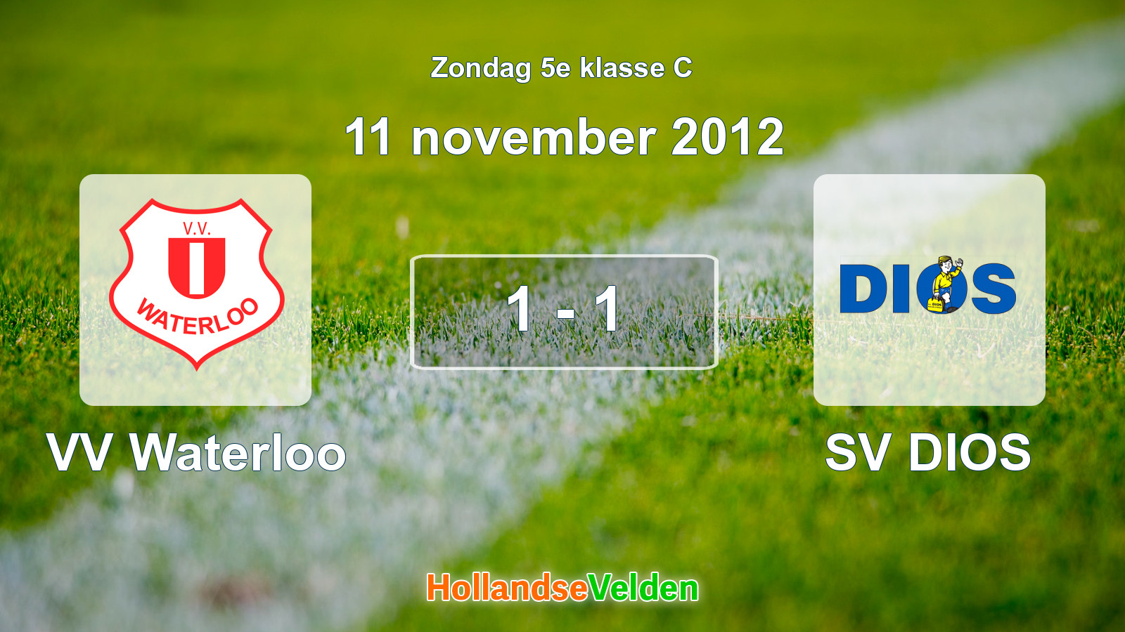 Gespeelde wedstrijd: VV Waterloo - SV DIOS 1 - 1 (11 november 2012)