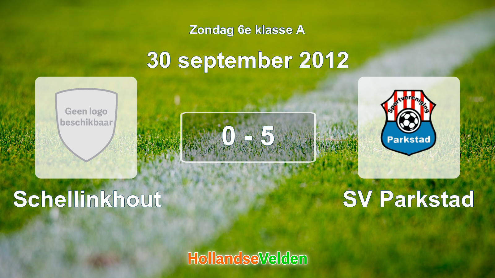 Gespeelde wedstrijd: Schellinkhout - SV Parkstad 0 - 5 (30 september 2012)