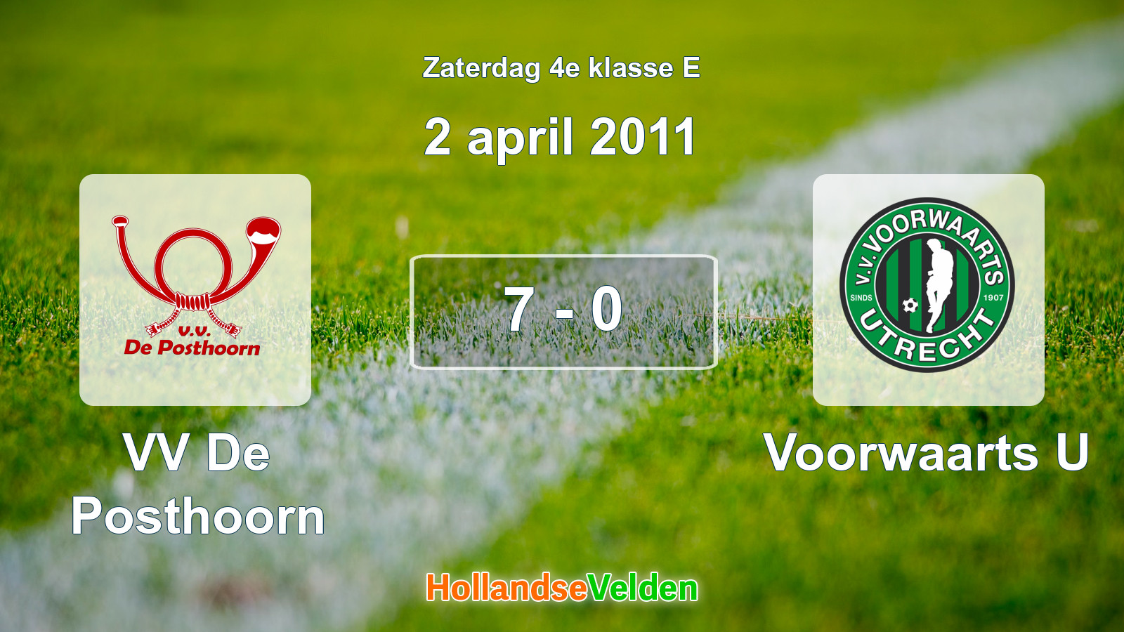 Gespeelde wedstrijd: VV De Posthoorn - Voorwaarts U 7 - 0 (2 april 2011)