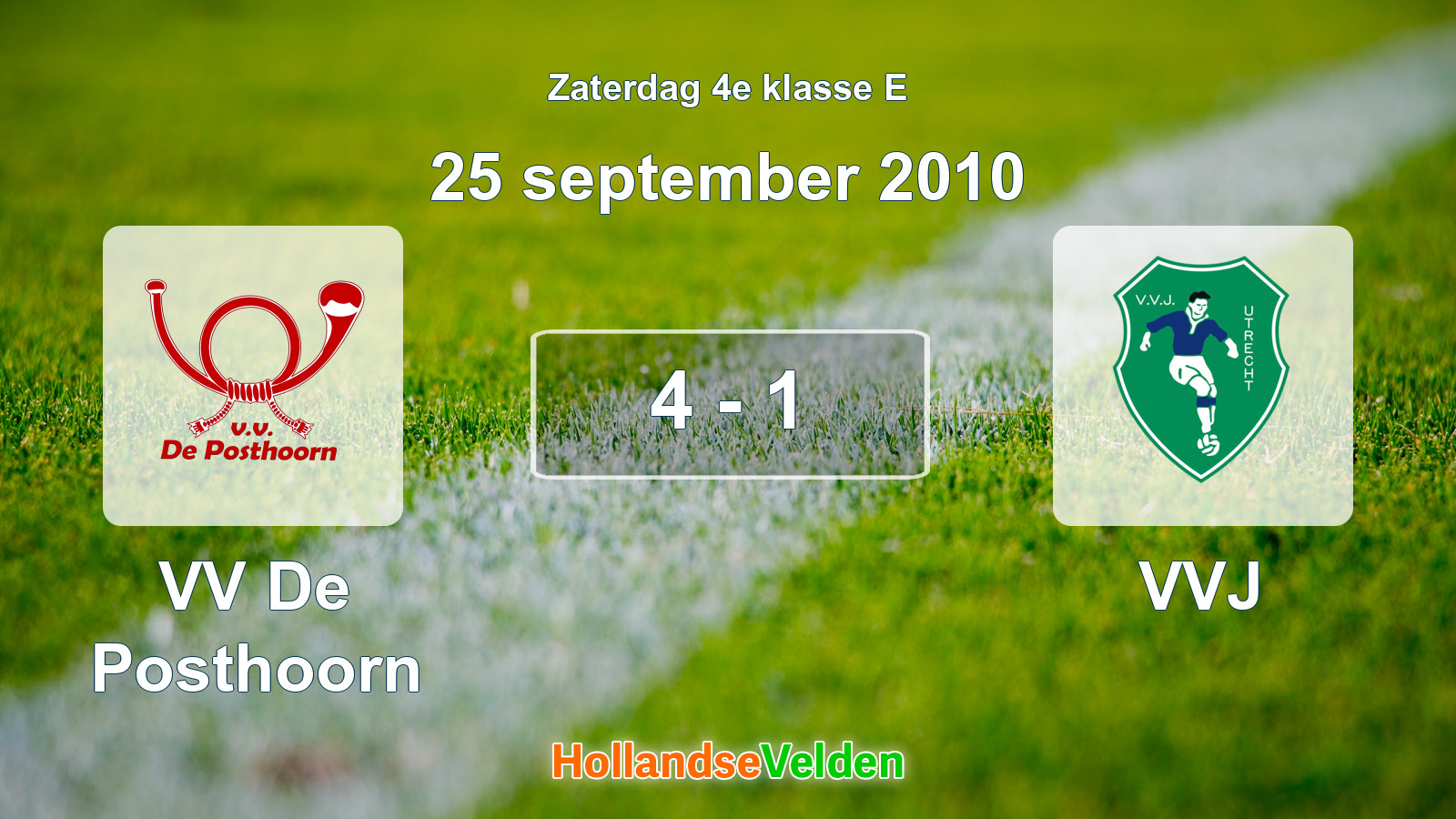 Gespeelde wedstrijd: VV De Posthoorn - VVJ 4 - 1 (25 september 2010)