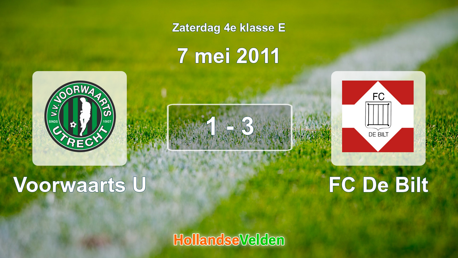 Gespeelde wedstrijd: Voorwaarts U - FC De Bilt 1 - 3 (7 mei 2011)
