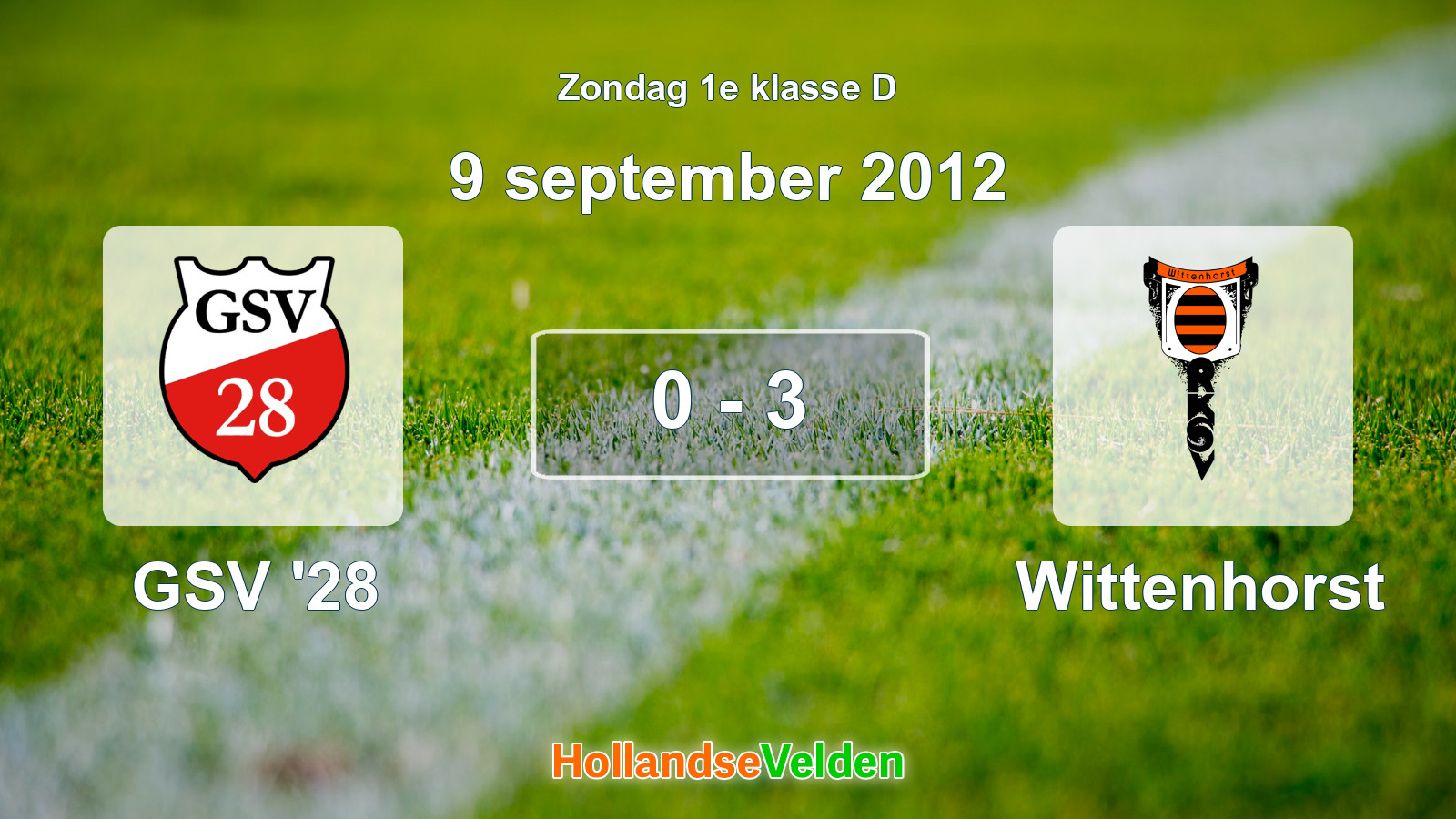 Gespeelde wedstrijd: GSV '28 - Wittenhorst 0 - 3 (9 september 2012)