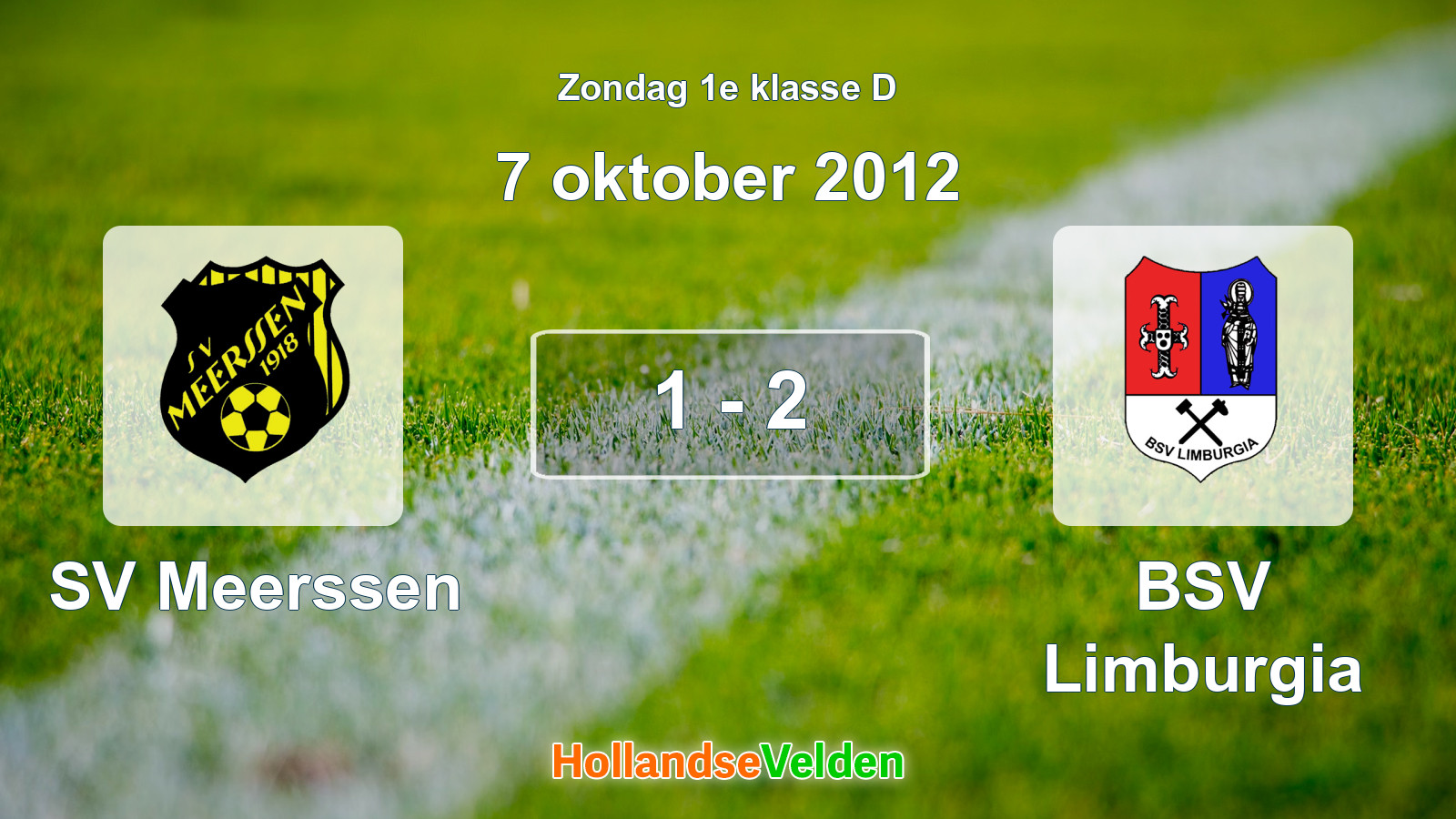 Gespeelde wedstrijd: SV Meerssen - BSV Limburgia 1 - 2 (7 oktober 2012)