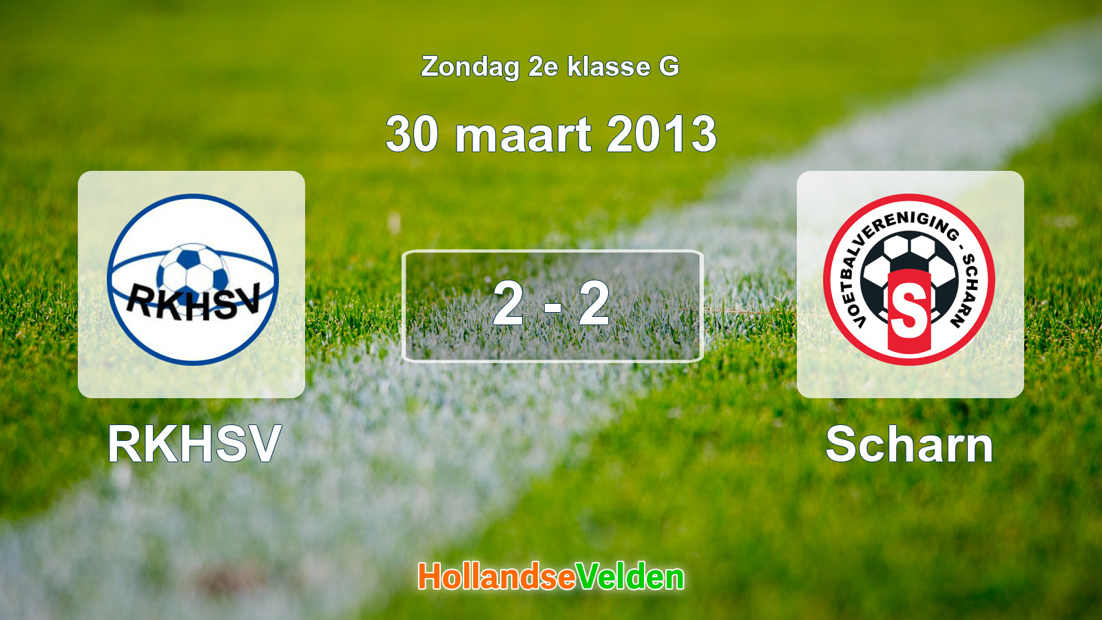 Gespeelde wedstrijd: RKHSV - Scharn 2 - 2 (30 maart 2013)