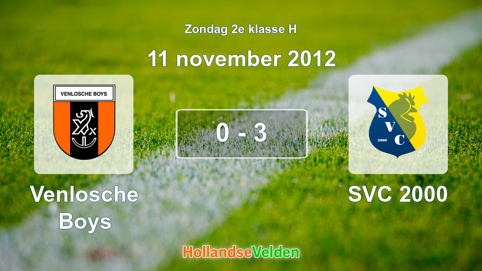Gespeelde wedstrijd: Venlosche Boys - SVC 2000 0 - 3 (11 november 2012)