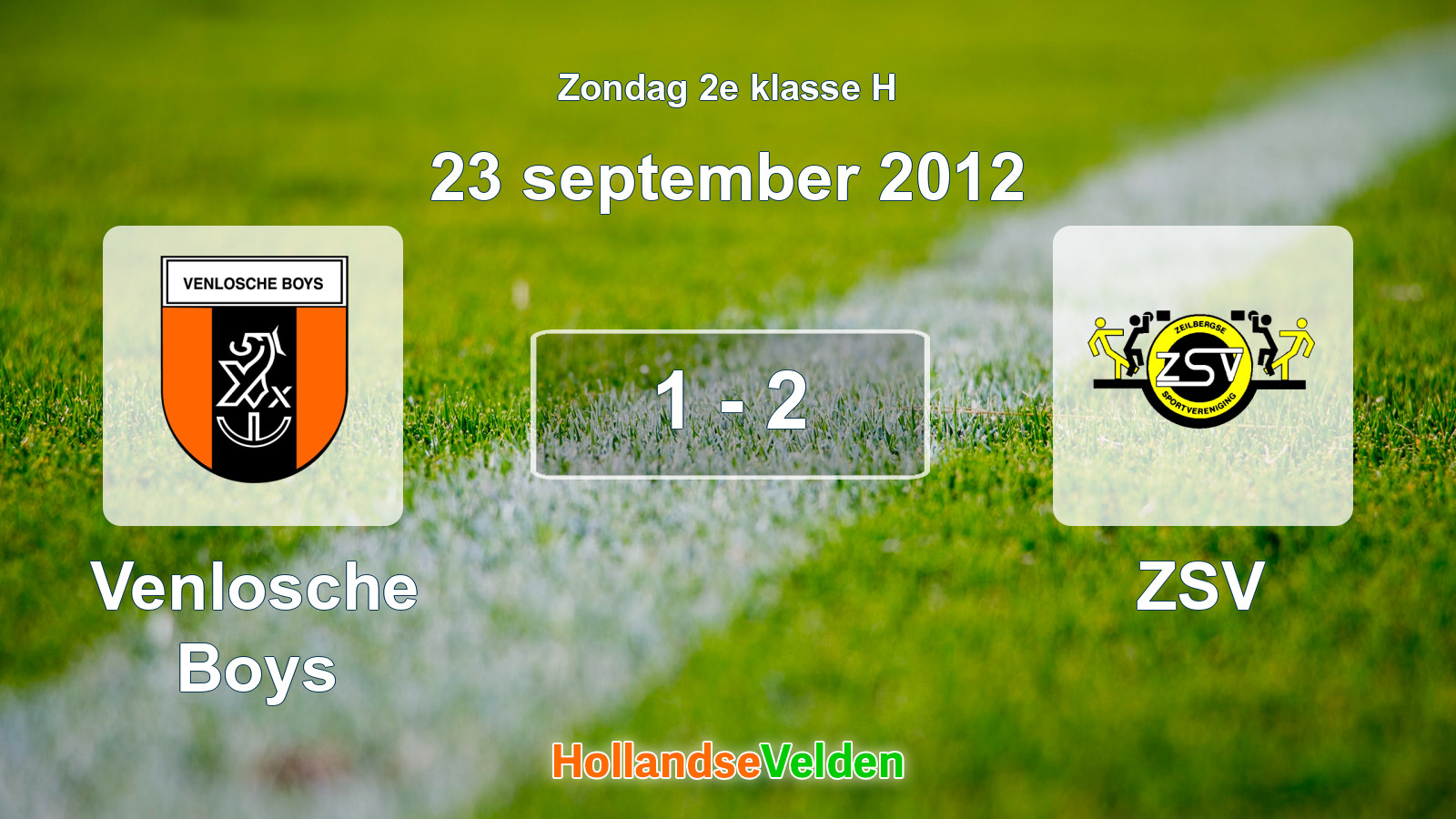 Gespeelde wedstrijd: Venlosche Boys - ZSV 1 - 2 (23 september 2012)
