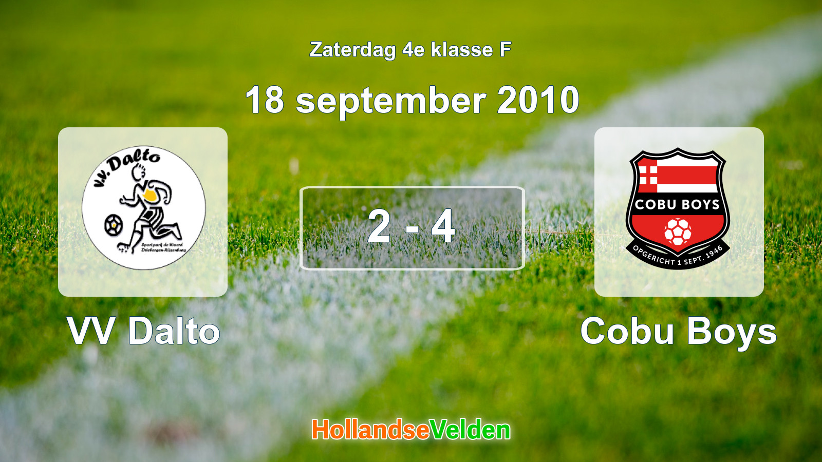 Gespeelde wedstrijd: VV Dalto - Cobu Boys 2 - 4 (18 september 2010)