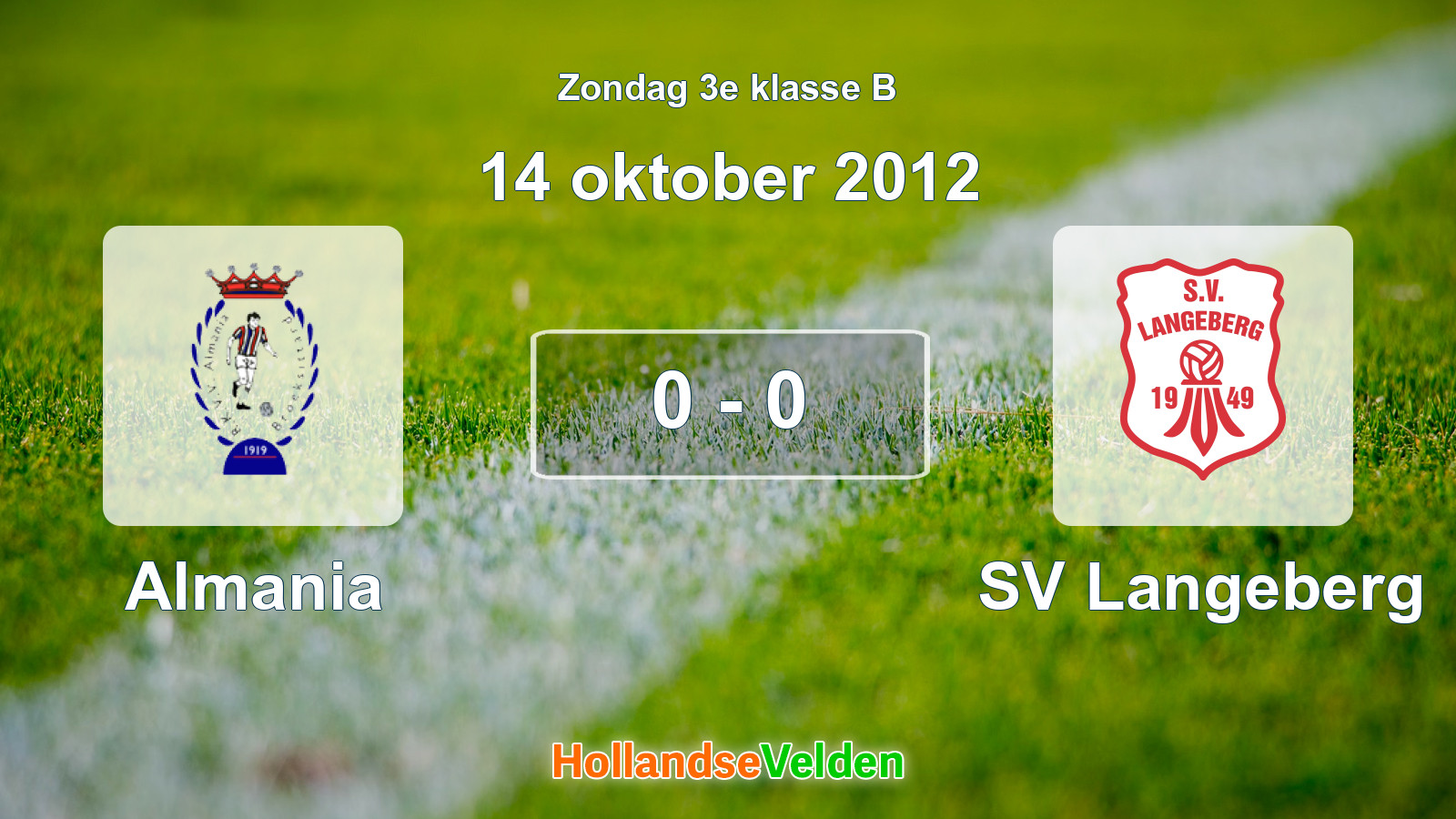 Gespeelde wedstrijd: Almania - SV Langeberg 0 - 0 (14 oktober 2012)