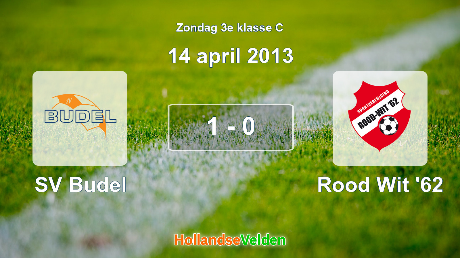 Gespeelde wedstrijd: SV Budel - Rood Wit '62 1 - 0 (14 april 2013)