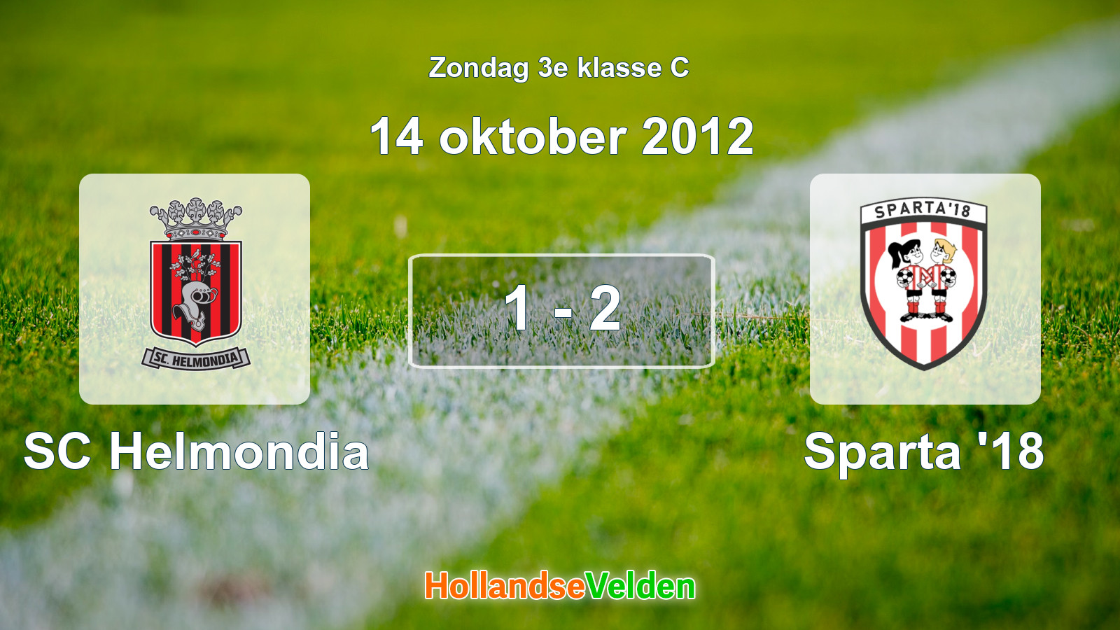 Gespeelde wedstrijd: SC Helmondia - Sparta '18 1 - 2 (14 oktober 2012)