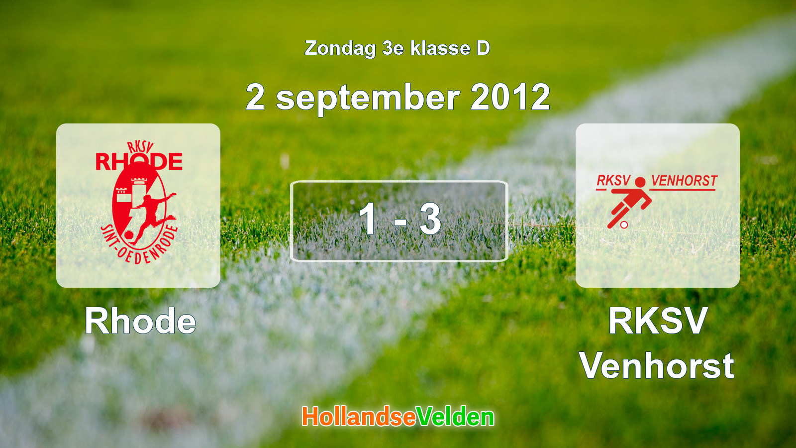 Gespeelde wedstrijd: Rhode - RKSV Venhorst 1 - 3 (2 september 2012)