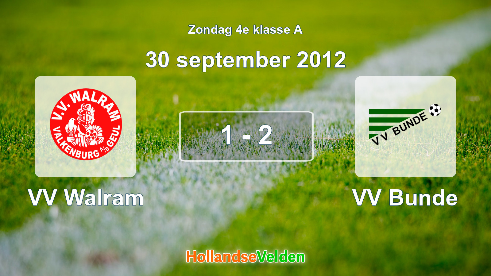 Gespeelde wedstrijd: VV Walram - VV Bunde 1 - 2 (30 september 2012)