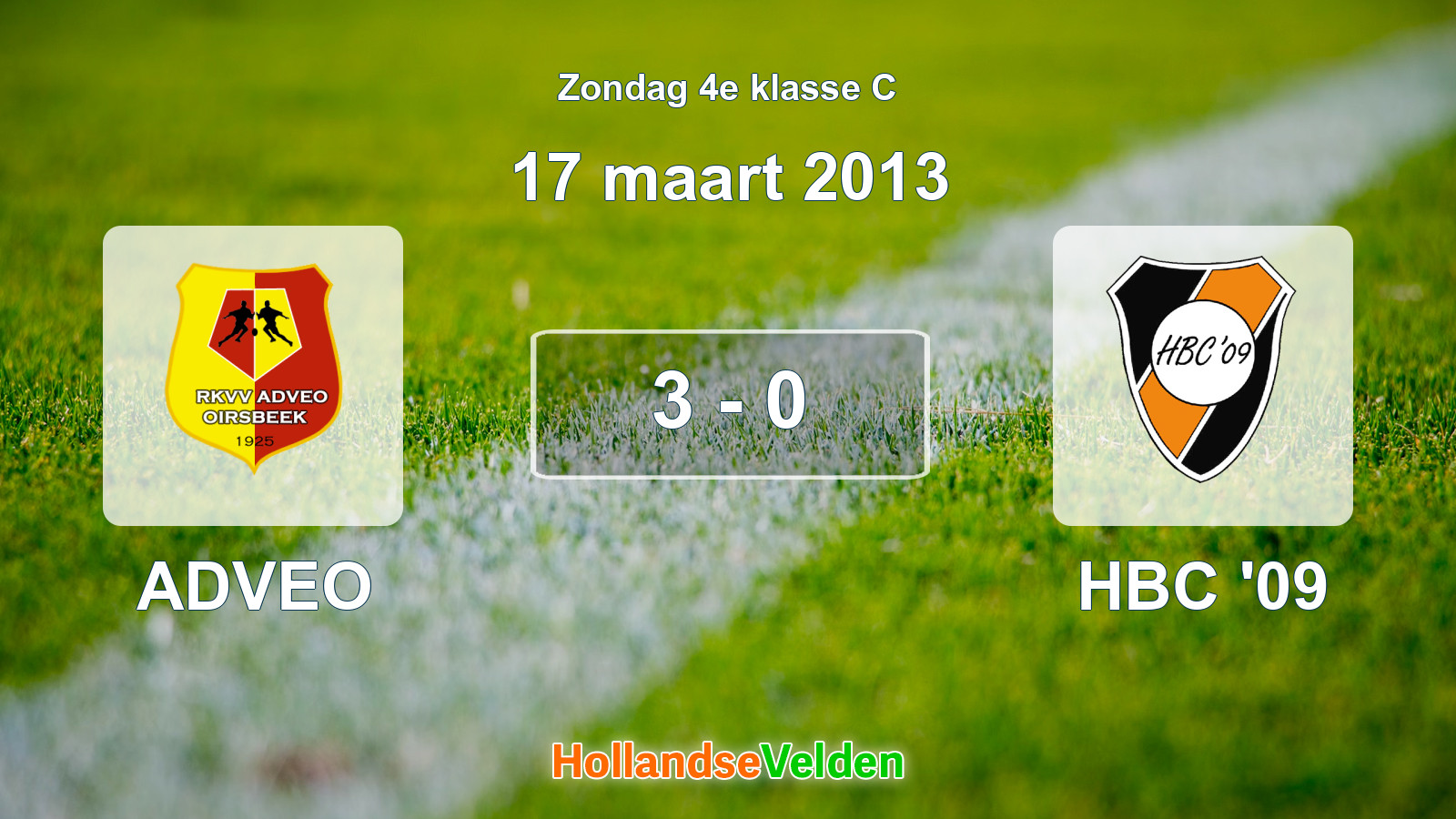 Gespeelde wedstrijd: ADVEO - HBC '09 3 - 0 (17 maart 2013)